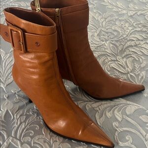 Sergio Rossi  Tan Leather Heeled Boots